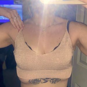 Super down - pink sparkle crop tank